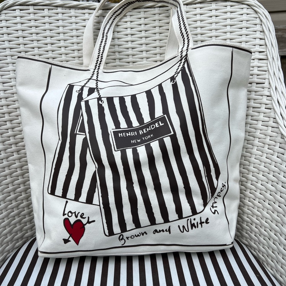 Henri Bendel "For the Love of Shopping" Canvas Tote Bag